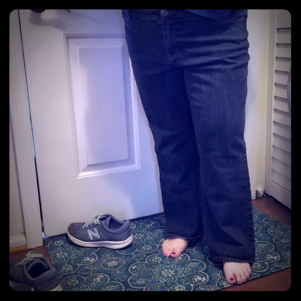 Petite stretch boot cut jeans